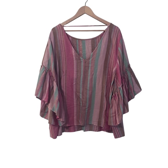 NWT Anthropologie Women's Multi Color Striped Top Size XL - Picture 2 of 3